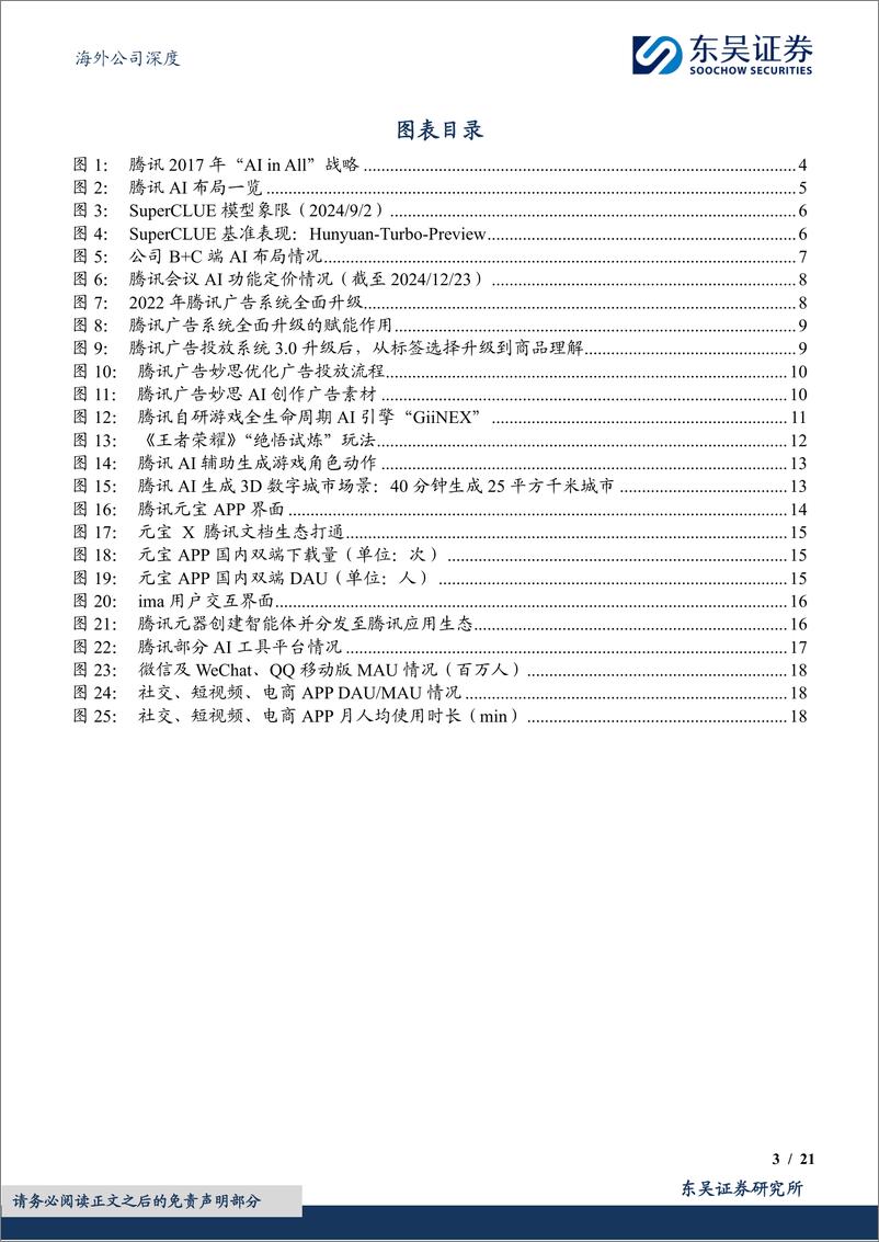 《腾讯控股(00700.HK)AI布局行稳致远，生态赋能打造增长乘数-241224-东吴证券-21页》 - 第3页预览图