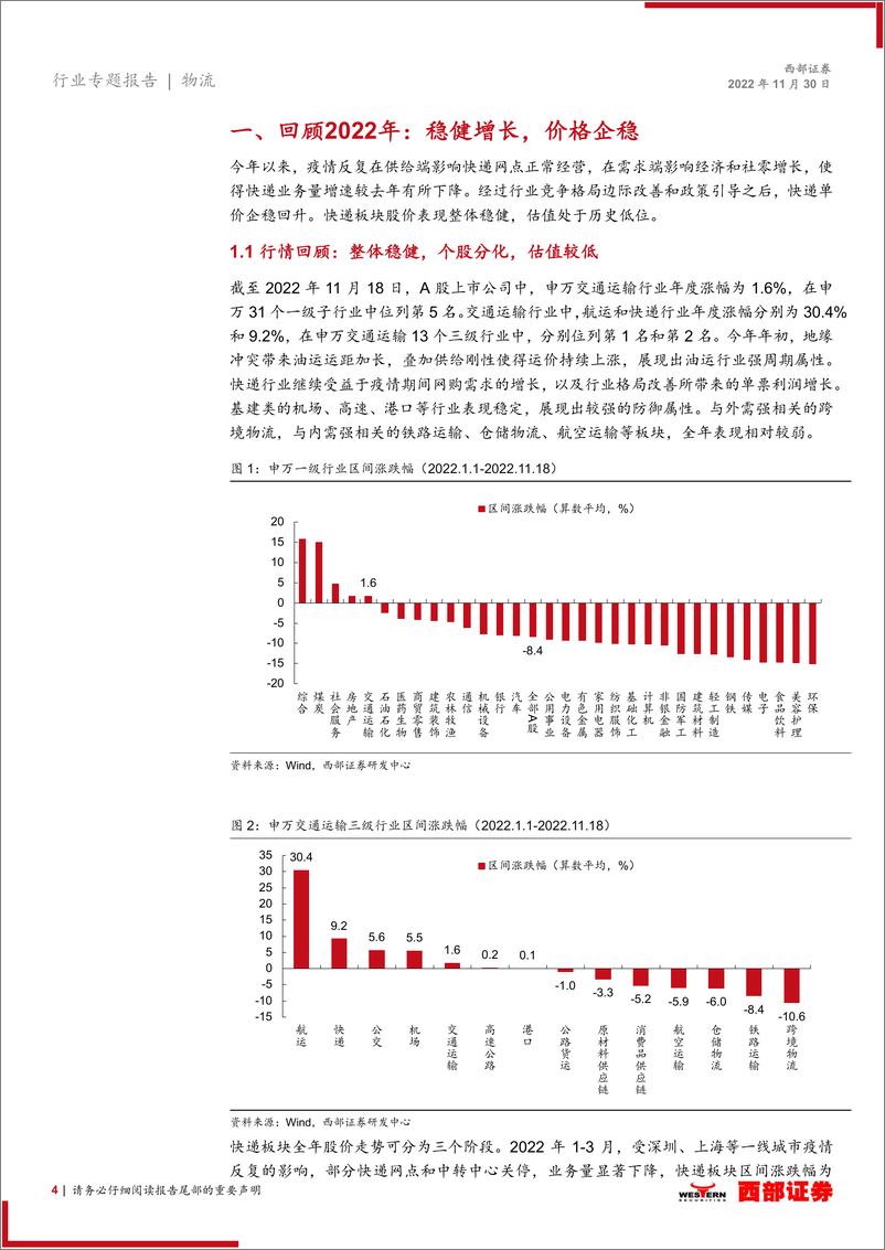 《物流行业专题报告：快递行业2023年度策略报告，量增价稳，服务质量提升是关键-20221130-西部证券-21页》 - 第5页预览图