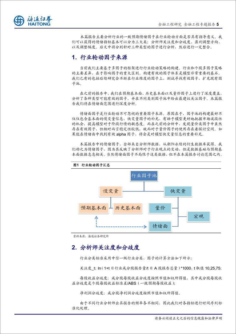 《海通证2018041行业轮动系列研究8：预期情绪数据的应用分析》 - 第5页预览图