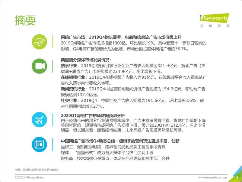 《中国新经济典型市场数据发布报告2019Q4+2020Q1预期-艾瑞-202004》 - 第4页预览图