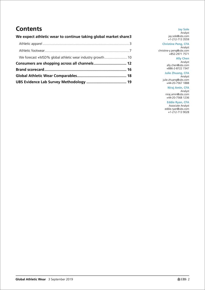《瑞银-全球-服装零售业-全球运动服装业调查结果显示，消费者需求稳健-2019.9.3-24页》 - 第3页预览图