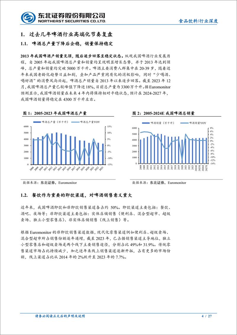 《食品饮料行业：复盘与展望，如何看待当下的啤酒行业？-241114-东北证券-27页》 - 第4页预览图