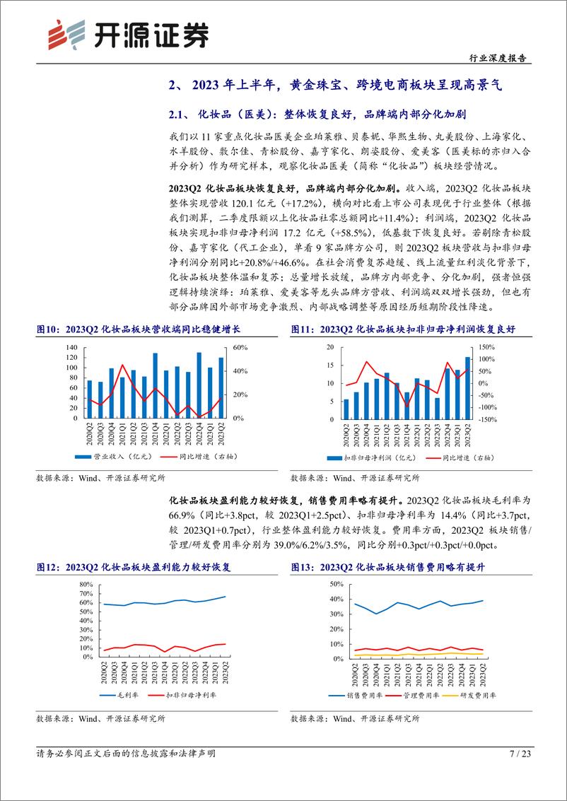 《零售行业2023年中报综述：消费花开会有时，关注黄金珠宝、跨境电商龙头公司-20230905-开源证券-23页》 - 第8页预览图