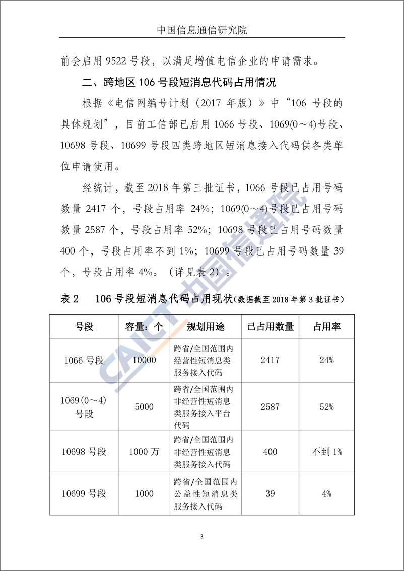 《2018年3月部分电信网码号资源占用情况报告》 - 第4页预览图