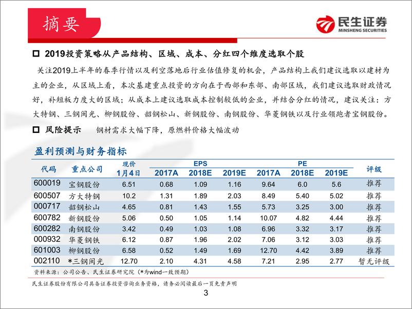 《钢铁行业2019年投资策略：回归本源，或有蜕变-20190107-民生证券-51页》 - 第4页预览图