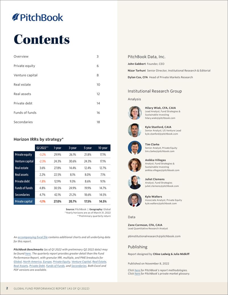 《PitchBook-全球基金业绩报告（截至2022年第一季度，含2022年第二季度初步数据）-20页》 - 第3页预览图