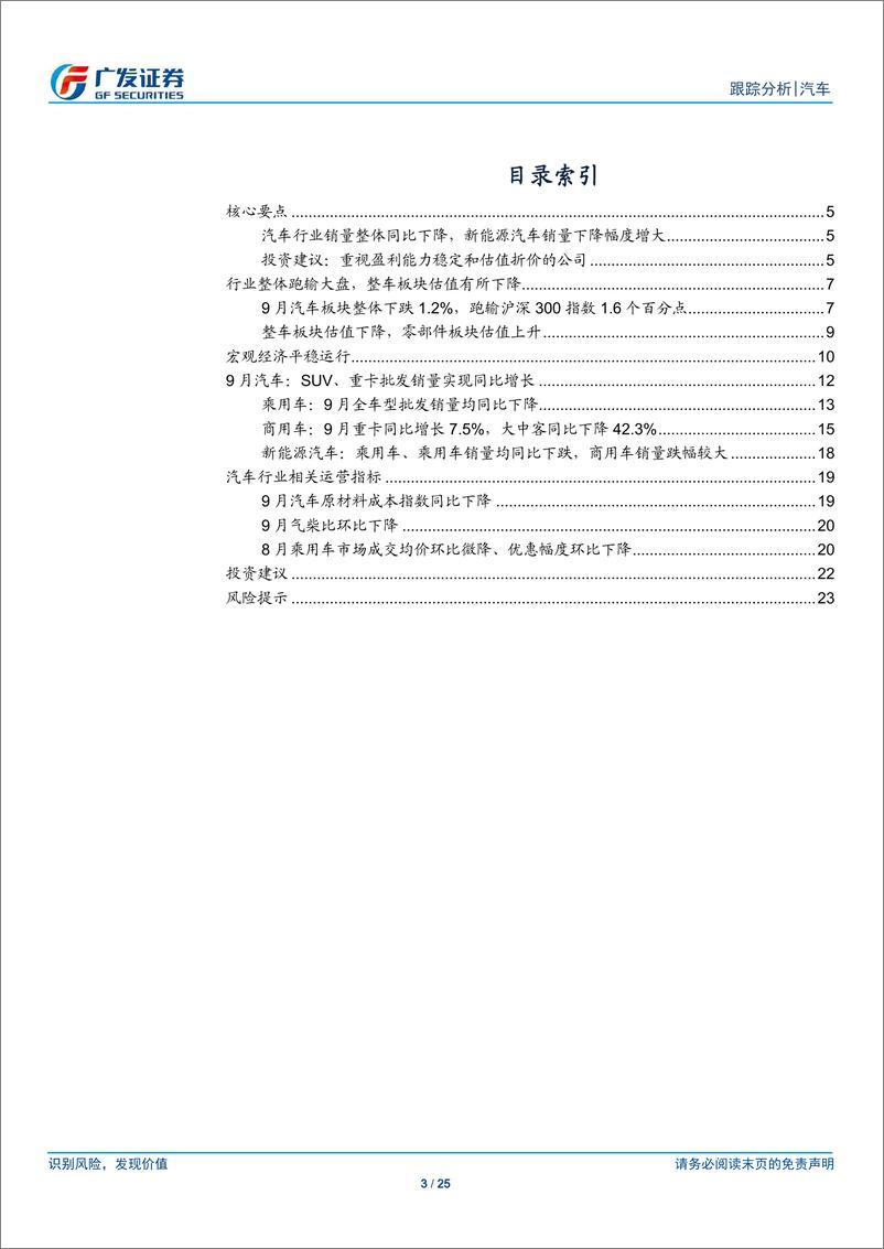 《汽车行业月报：9月乘用车批发销量同比降幅收窄，重卡批发销量同比增长7.5％-20191031-广发证券-25页》 - 第4页预览图