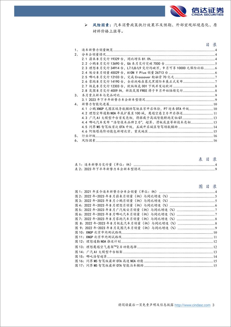 《汽车行业造车新势力月报：小鹏无图区域导航辅助驾驶在京开启体验，理想月交付量连续3个月突破3万-20230908-信达证券-18页》 - 第4页预览图