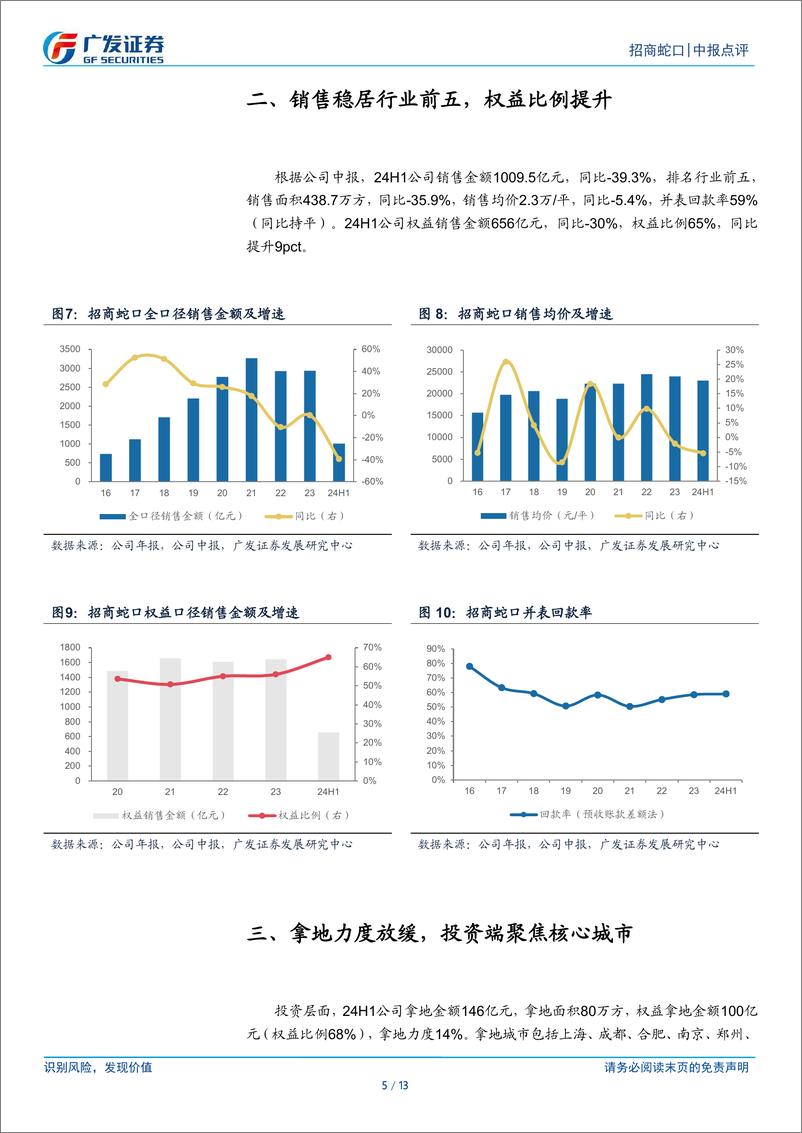 《招商蛇口(001979)扣非业绩保持平稳，表外业绩贡献提升-240907-广发证券-13页》 - 第5页预览图