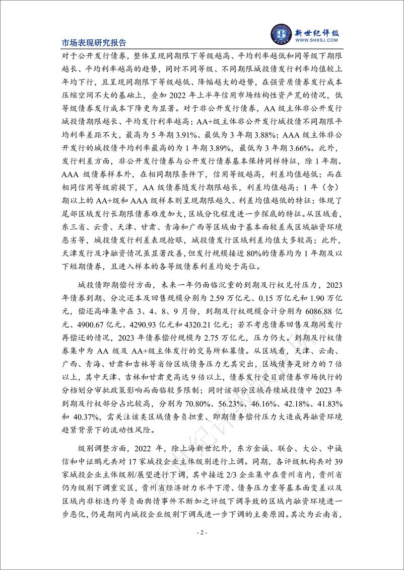 《新世纪评级-2022年城投债发行情况和市场表现分析-23页》 - 第3页预览图