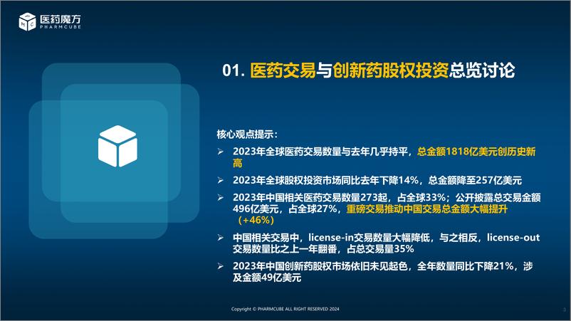 《医药魔方：2019-2023年全球医药交易及创新药股权投资趋报告》 - 第3页预览图