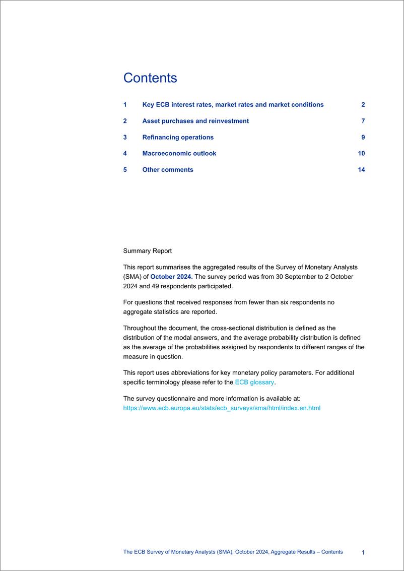 《欧洲央行-欧洲央行货币分析师调查汇总结果（英）-2024.10-15页》 - 第2页预览图