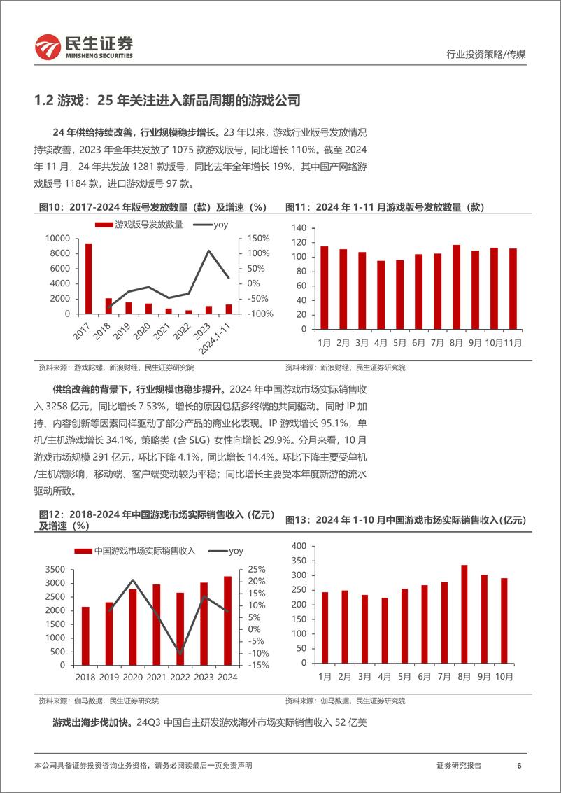 《传媒互联网行业2025年度投资策略：关注内容周期、垂类增长、AI应用三条主线-241224-民生证券-40页》 - 第6页预览图