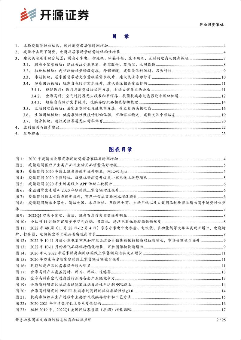 《家用电器行业投资策略：疫情管控放松短期刺激居家时间延长，建议关注居家细分场景消费-20221214-开源证券-25页》 - 第3页预览图