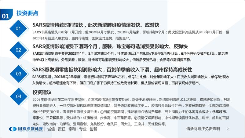 《零售行业专题研究：从SARS期间消费表现看疫情对零售行业影响-20200205-国泰君安-34页》 - 第3页预览图