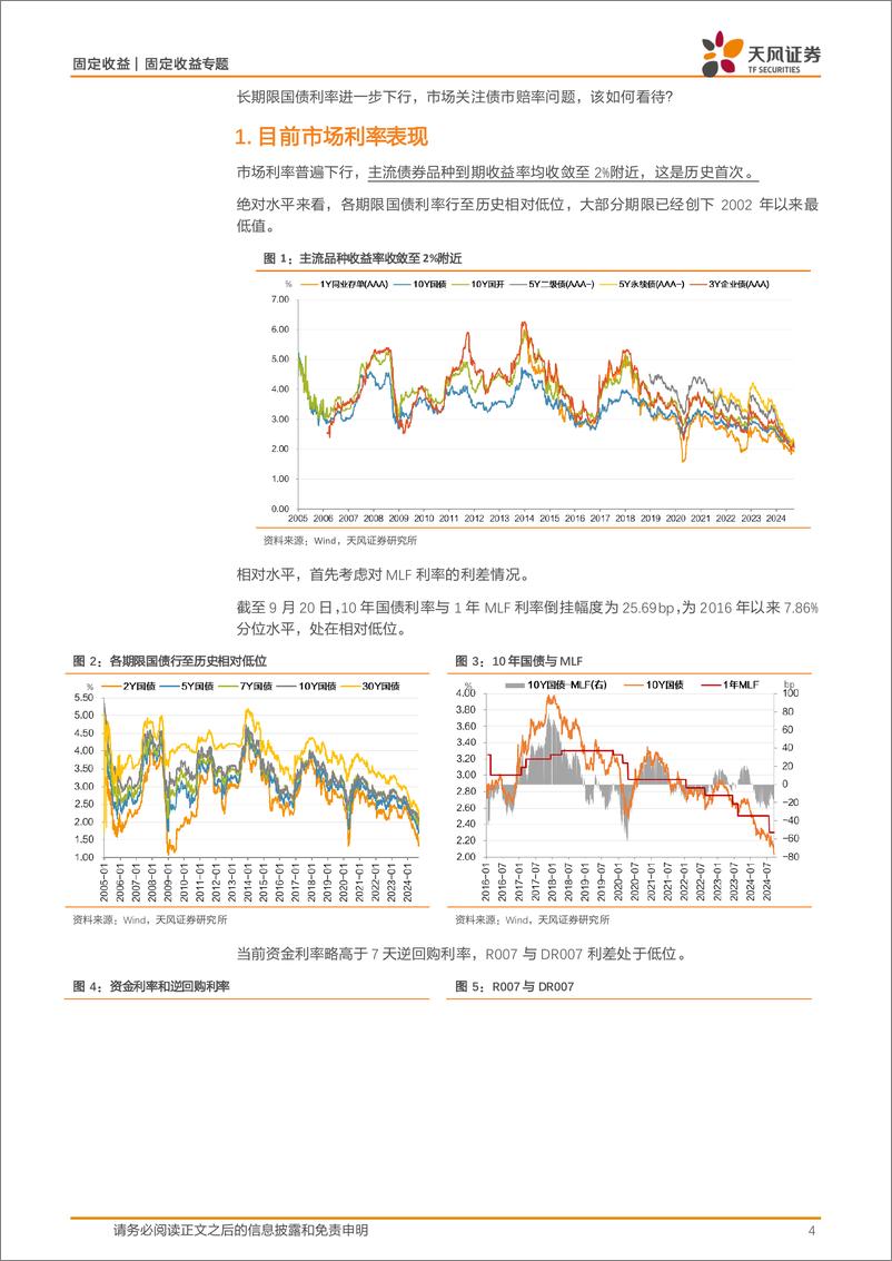 《固定收益专题：利率2.0，赔率太差？-240922-天风证券-15页》 - 第4页预览图