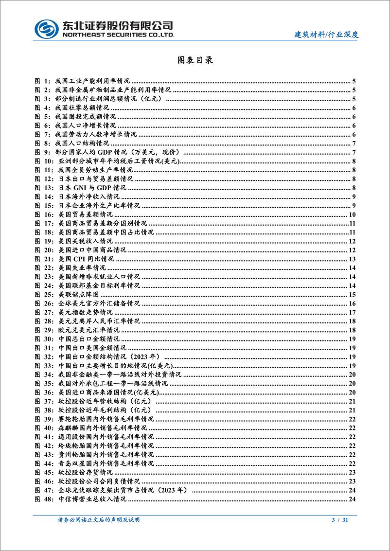 《建筑材料行业制造出海专题：出海或是胜负手，关注细分赛道优势玩家-241113-东北证券-31页》 - 第3页预览图