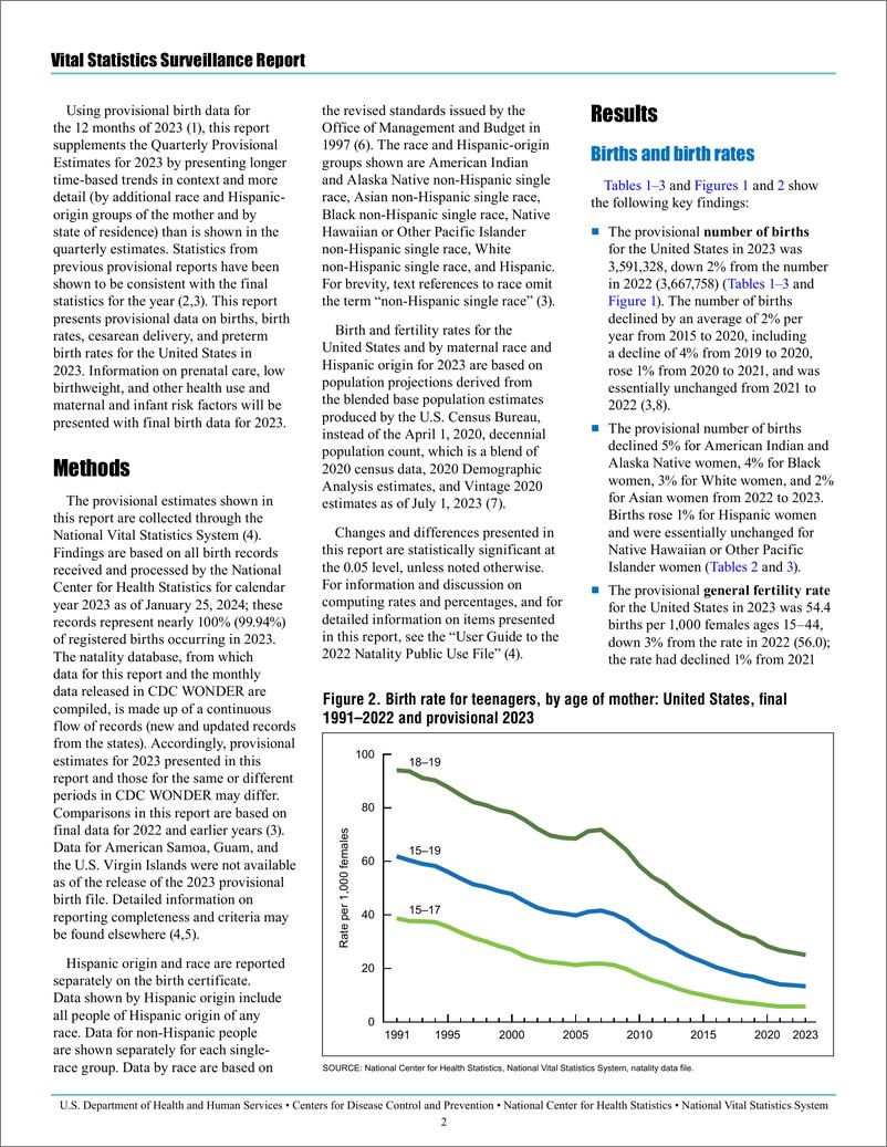 《2023年美国出生率统计报告》 - 第2页预览图
