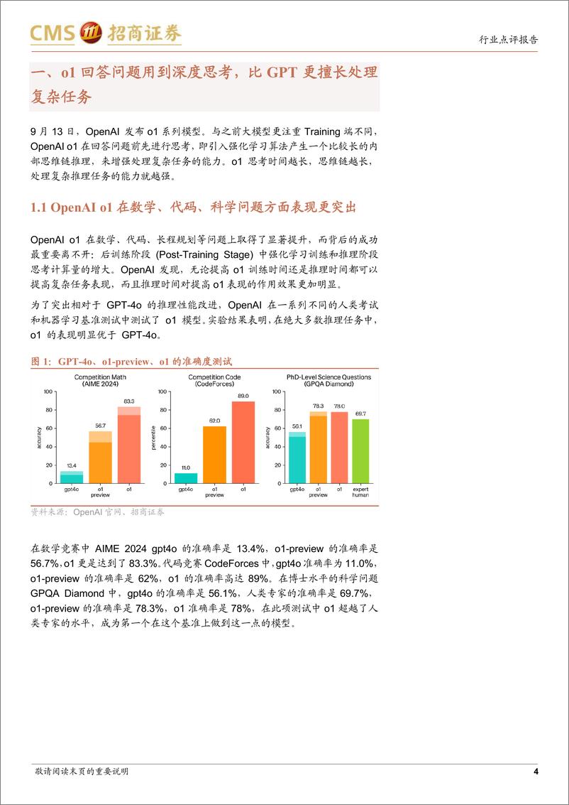 《通信行业数字经济“算力网络”系列17：OpenAI新模型o1发布，推理算力需求重估-240923-招商证券-11页》 - 第3页预览图