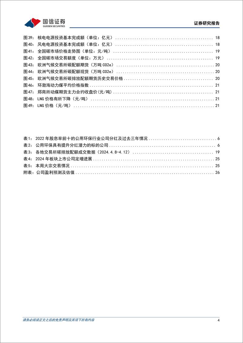 《公用环保202404第2期：“国九条”强调分红监管，公用环保行业公司股息率梳理-240417-国信证券-28页》 - 第4页预览图