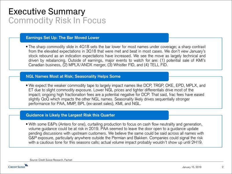 《瑞信-美股-能源行业-美国能源中游与MLPs2018年Q4预览：大宗商品进展缓慢-2019.1.15-45页》 - 第3页预览图