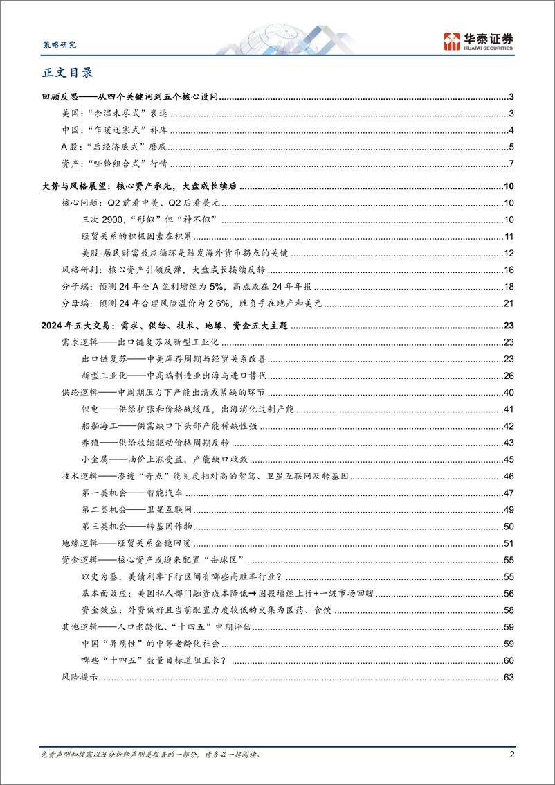 《年度策略： 核心资产承先，大盘成长续后-20231106-华泰证券-66页》 - 第3页预览图