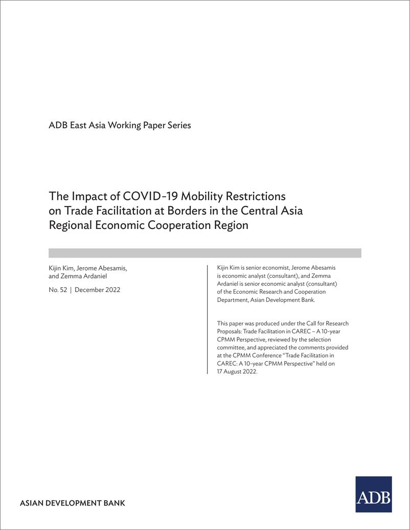 《亚开行-新冠肺炎疫情流动限制对中亚区域经济合作区边境贸易便利化的影响（英）-2022.12-28页》 - 第4页预览图
