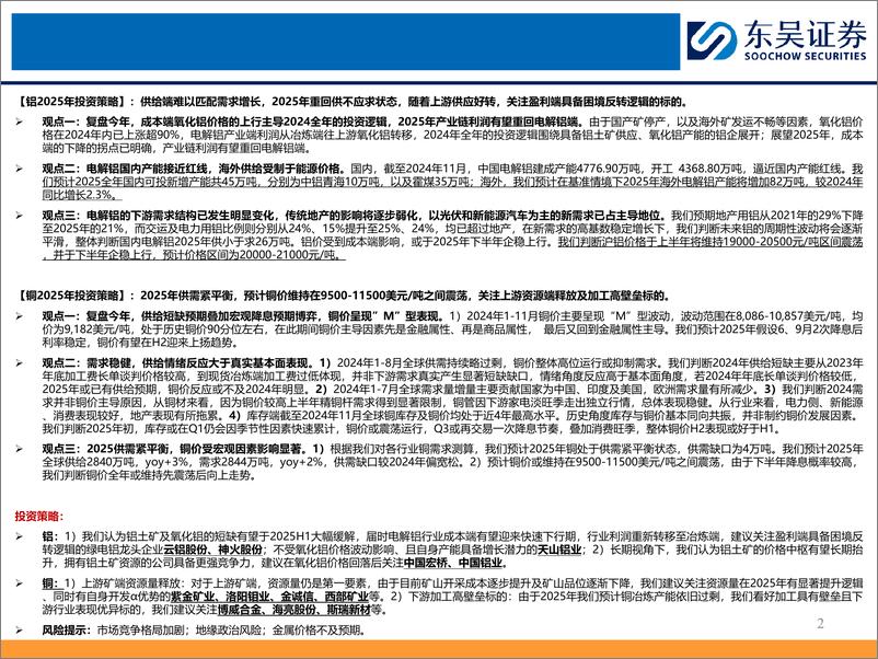 《有色金属行业2025年工业金属年度策略：供需基本面持续改善，财政扩张背景下关注上游资源品-241216-东吴证券-51页》 - 第2页预览图