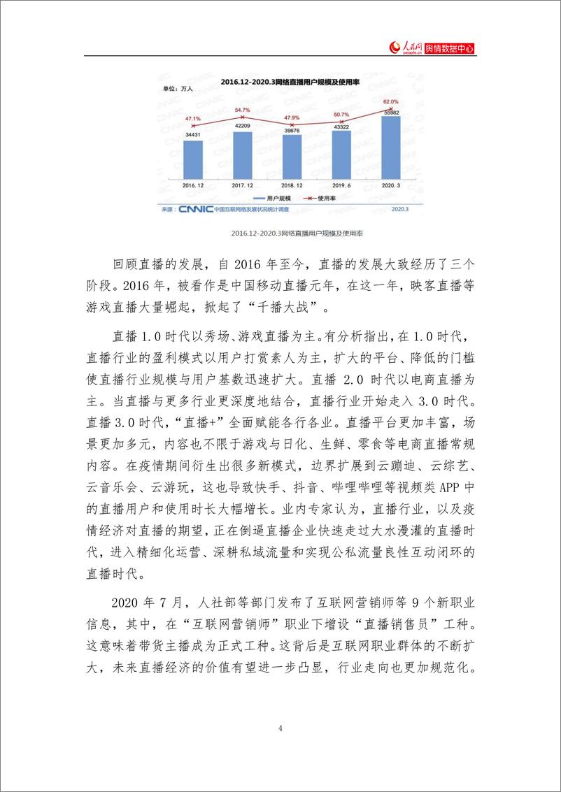 《互联网平台“直播＋”赋能研究报告-人民网-202008》 - 第4页预览图