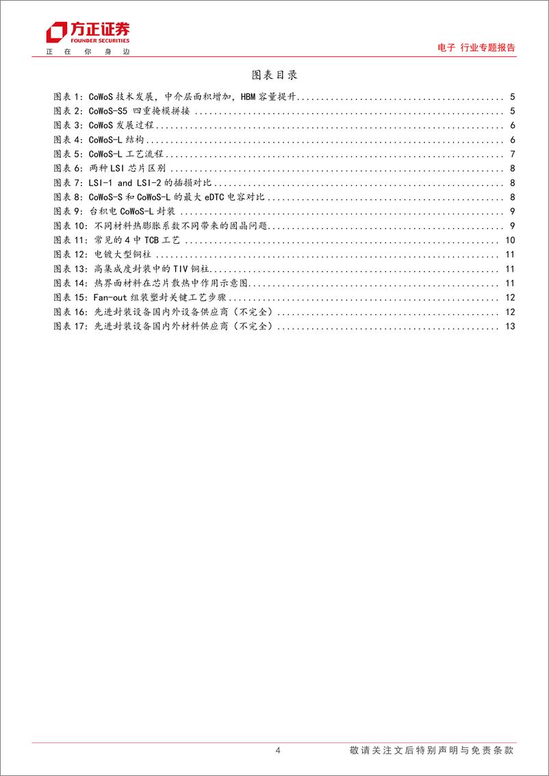 《电子行业专题报告-先进封装专题八：CoWoS-L-下一代大尺寸高集成封装方案-240512-方正证券-14页》 - 第4页预览图