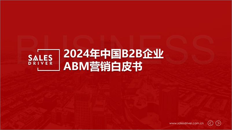 《SalesDriver_2024年中国B2B企业ABM营销白皮书》 - 第1页预览图