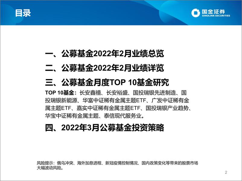 《公募2月TOP10基金研究及3月投基策略-20220316-国金证券-45页》 - 第3页预览图