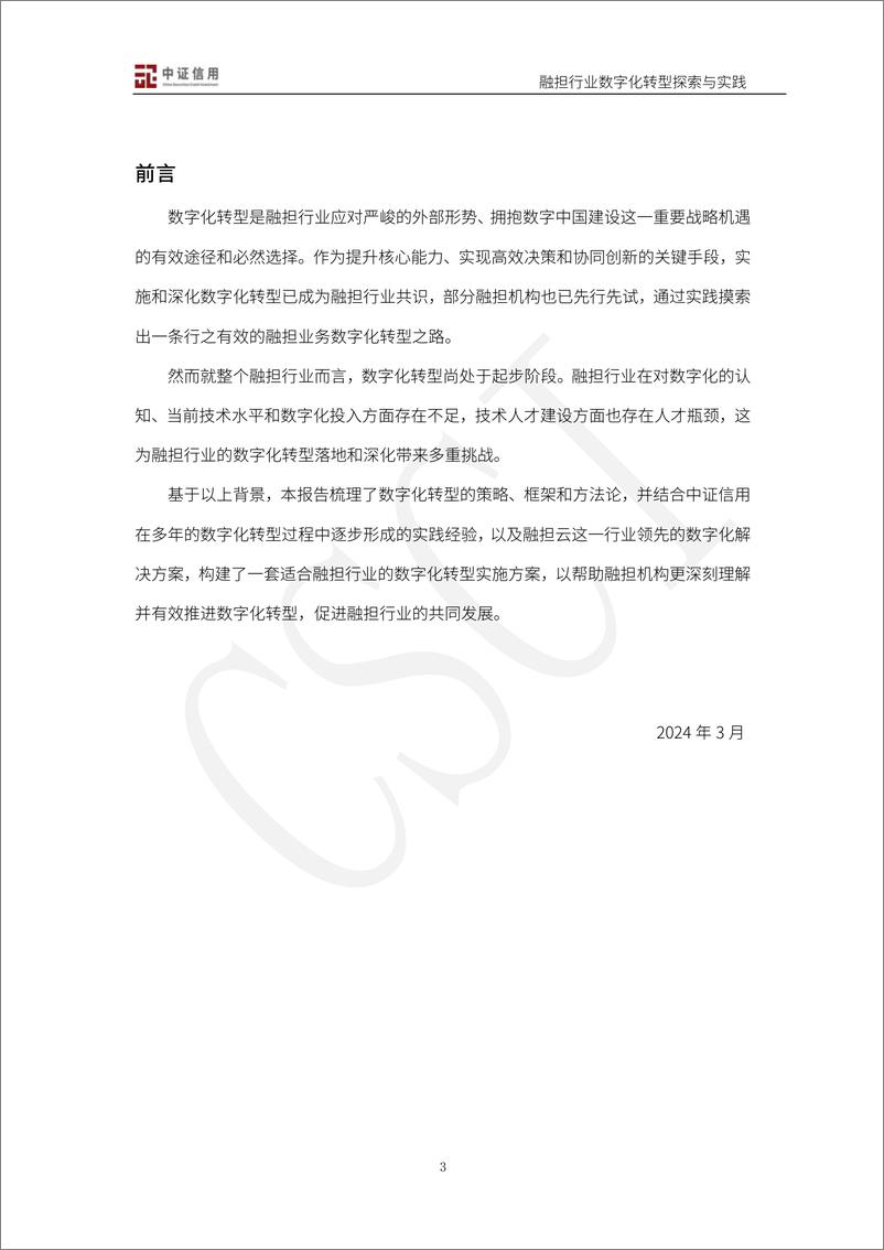 《2024融资担保行业数字化转型探索与实践白皮书》 - 第3页预览图