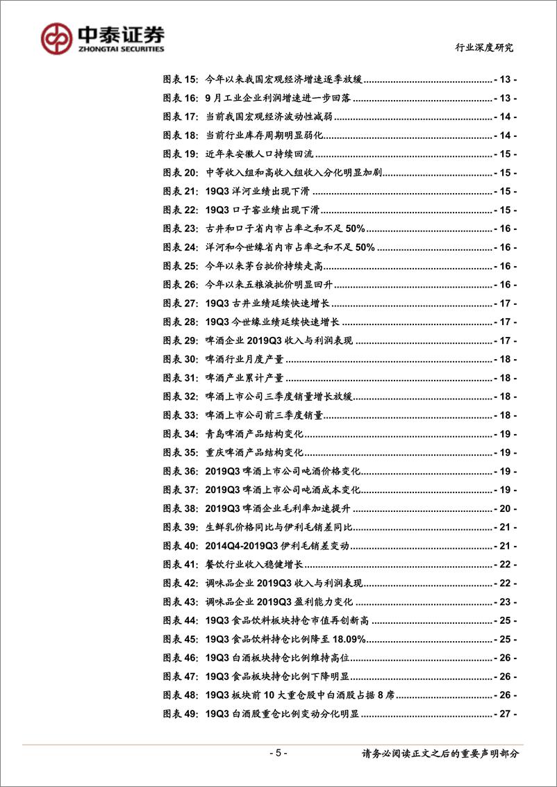 《食品饮料行业2019年三季报总结：可选分化加剧，必选增速稳健-20191103-中泰证券-31页》 - 第6页预览图