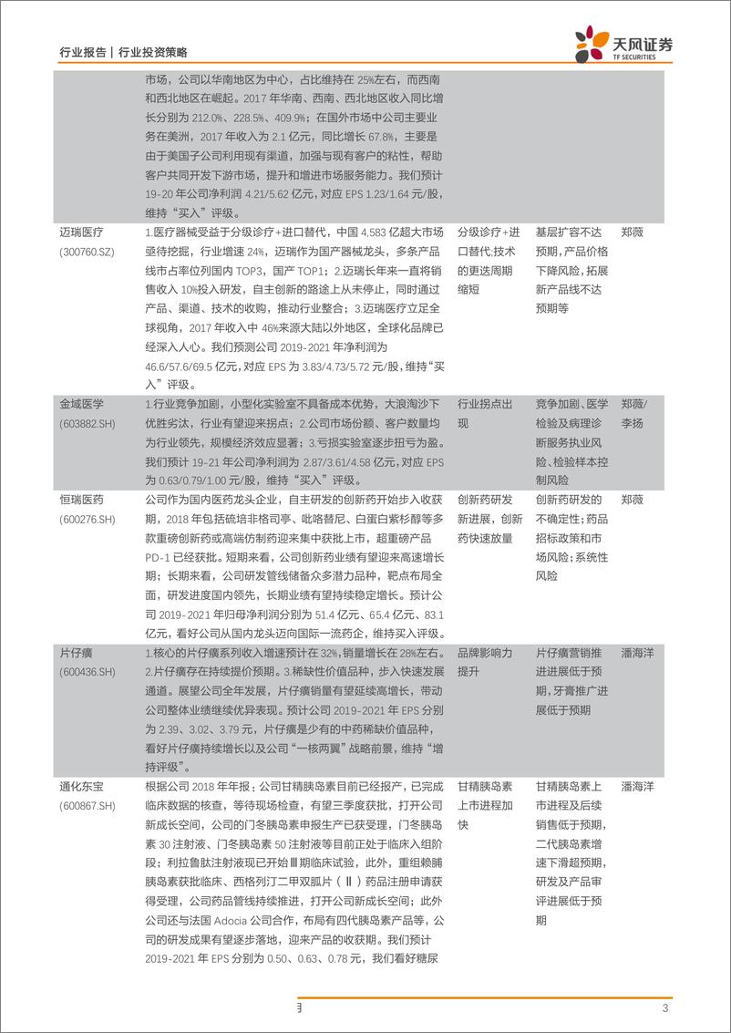 《医药生物行业：关注中报业绩，坚守核心主线把握增量变化-20190804-天风证券-19页》 - 第4页预览图