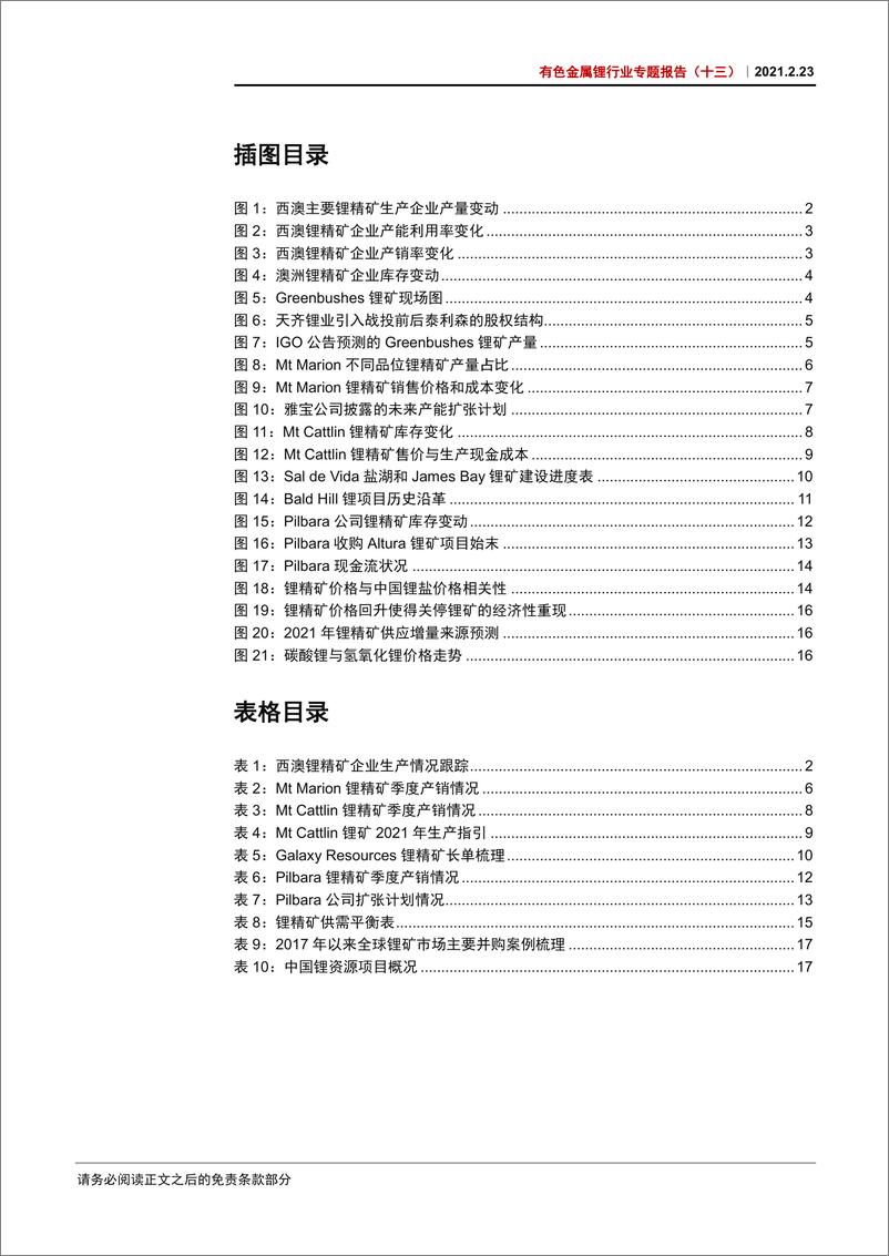 《有色金属锂行业专题报告（十三）：西澳锂矿企业2020年生产经营总结-20210223-中信证券-24页》 - 第3页预览图