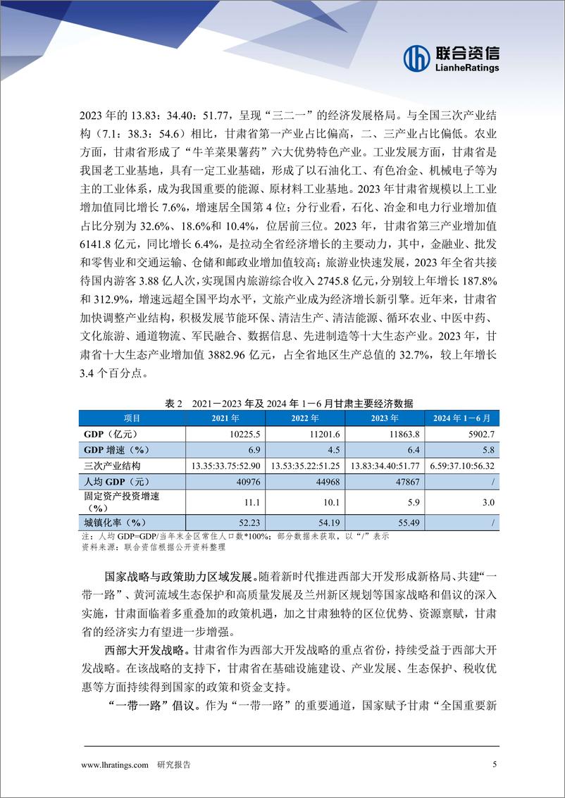 《地方政府与城投企业债务风险研究报告-甘肃篇》 - 第5页预览图