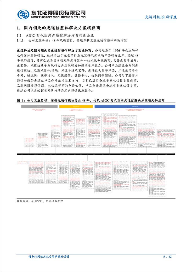 《光迅科技(002281)国内光通信解决方案领先企业，AI“光”连时代“迅”捷启航-240805-东北证券-62页》 - 第5页预览图