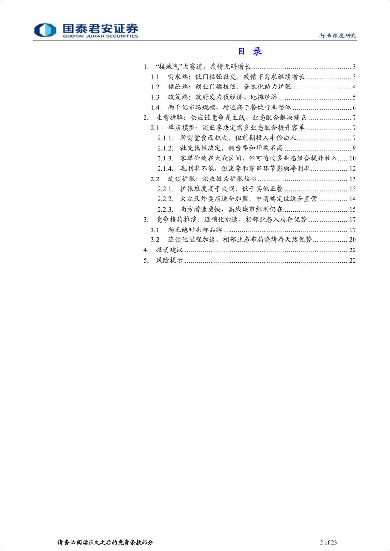 《餐饮行业：烟火氤氲的烧烤，大赛道高增长低连锁-20220822-国泰君安-23页》 - 第3页预览图