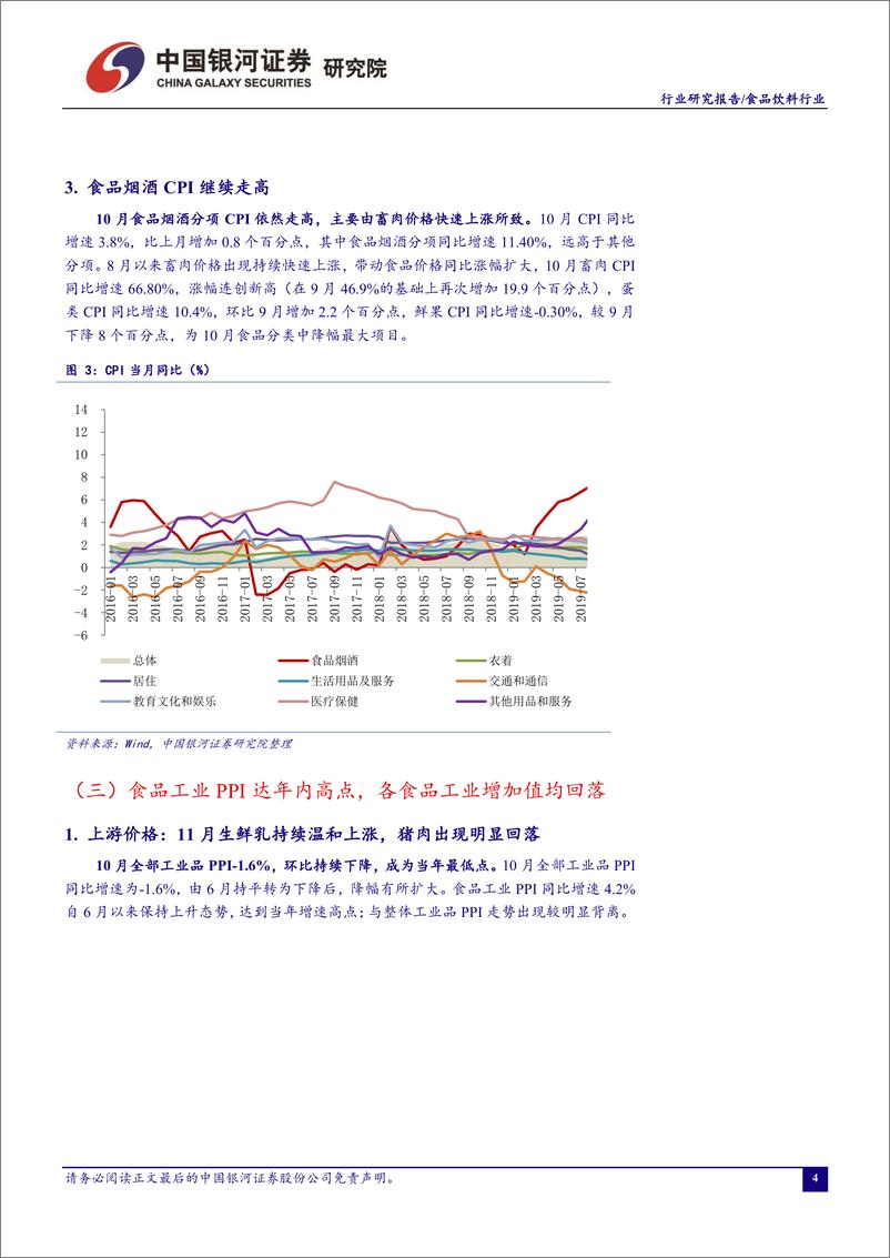 《食品饮料行业11月行业动态报告：猪价近期明显回落，11月板块有所调整-20191129-银河证券-35页》 - 第6页预览图