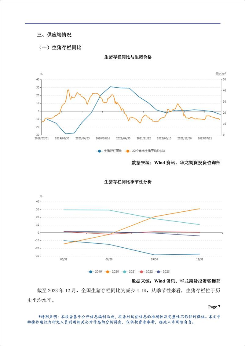 《生猪月报：现货偏强期价走弱，盘面维持底部震荡-20240201-华龙期货-21页》 - 第8页预览图