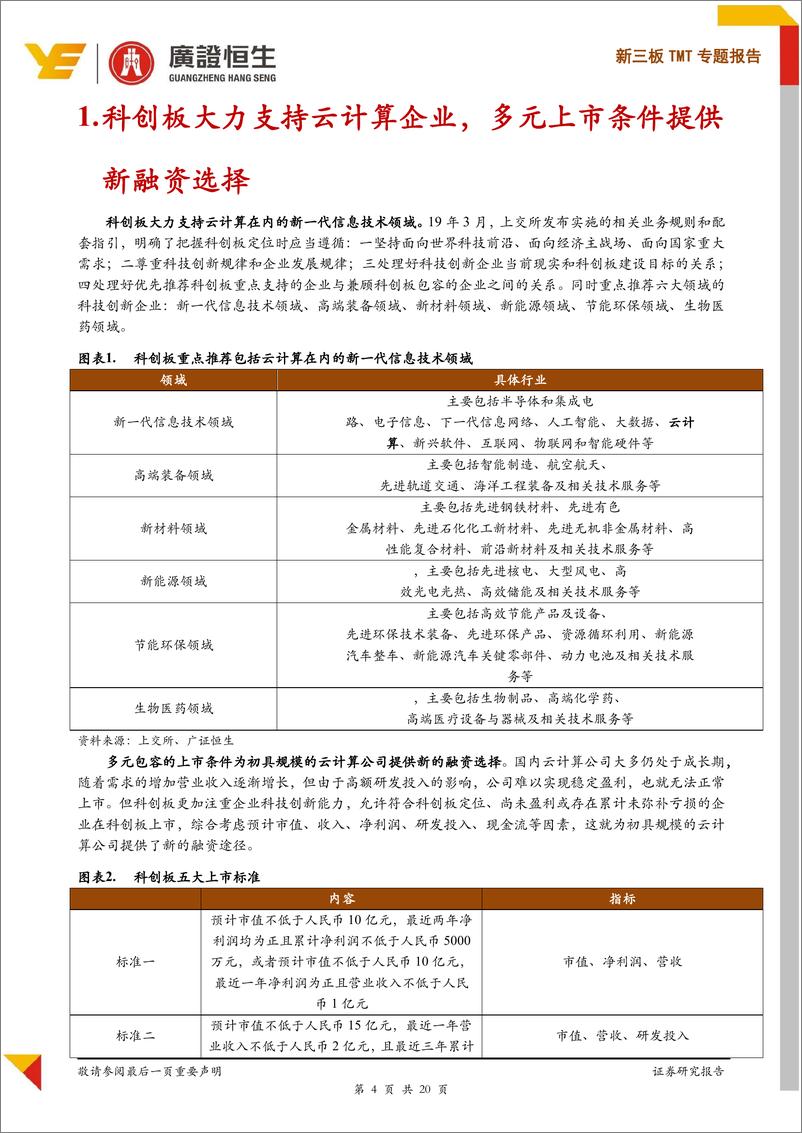 《TMT行业专题报告：科创板云计算企业适宜估值方法与估值倍数探讨-20190422-广证恒生-20页》 - 第5页预览图