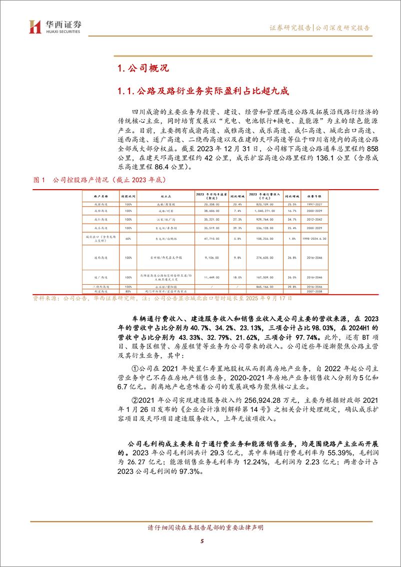 《四川成渝(601107)路桥主业发展稳定，高分红未来可期-240903-华西证券-25页》 - 第5页预览图