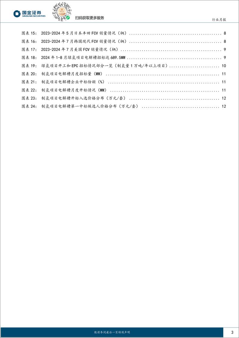 《氢能%26燃料电池行业研究月报：FCV产销持续翻倍高增，绿氢项目陆续迎招标-240820-国金证券-14页》 - 第3页预览图