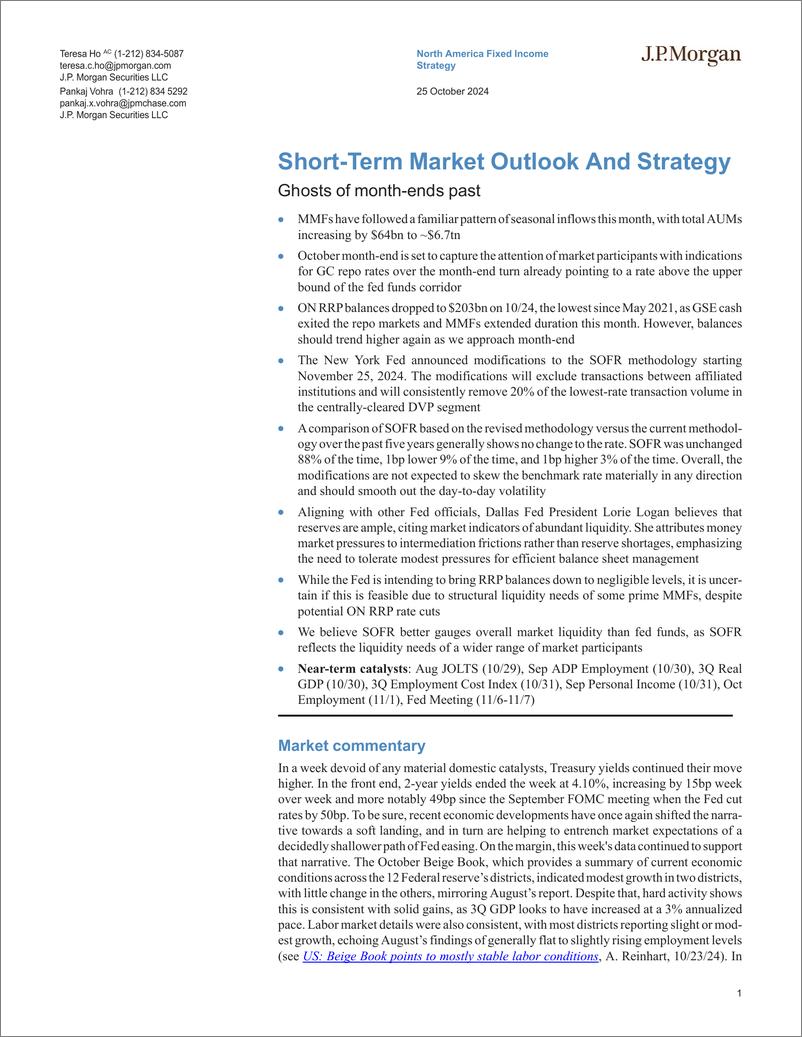 《JPMorgan Econ  FI-Short-Term Market Outlook And Strategy Ghosts of month-ends ...-111100728》 - 第1页预览图