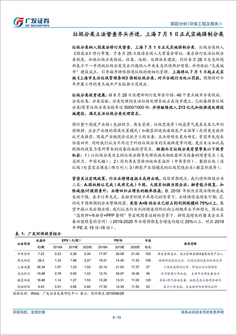 《环保行业深度：上海7月正式实施强制分类，垃圾分类立法督查齐头并进-20190630-广发证券-13页》 - 第6页预览图