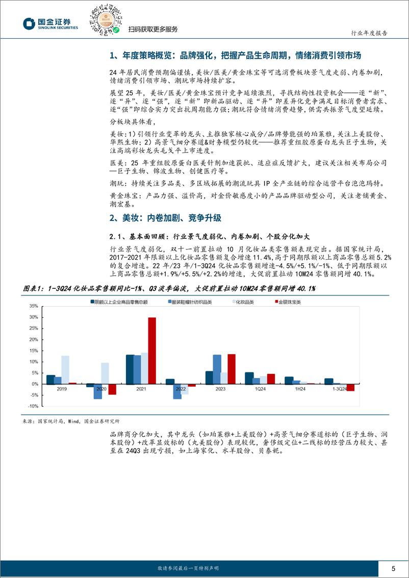 《化妆品与日化行业年度报告：品牌强化，把握产品生命周期，情绪消费引领市场-241125-国金证券-22页》 - 第4页预览图