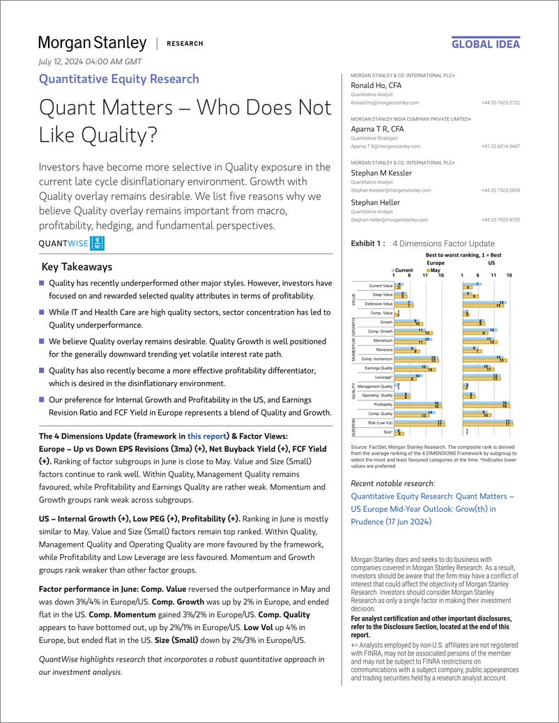 《Morgan Stanley Fixed-Quantitative Equity Research Quant Matters – Who Does Not L...-109178338》 - 第1页预览图