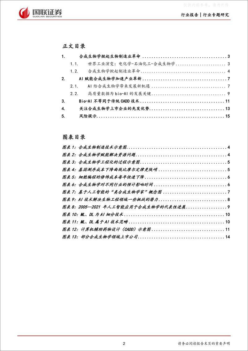 《国联证券-化工行业生物制造专题研究：AI赋能合成生物学或加速制造业革命-230405》 - 第2页预览图