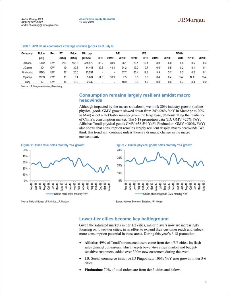 《J.P. 摩根-中国-互联网服务业-中国电子商务：2019年下半年坚持降低成本-2019.7.10-75页》 - 第4页预览图